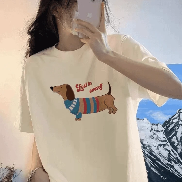 简约字母印花纯棉t恤女短袖夏季新款黑色正肩港味chic宽松上衣潮t