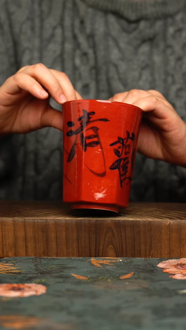 杯釉下彩手工手绘同款陶器