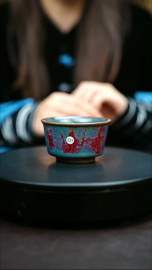 231#原矿钧瓷炉钧釉直口杯