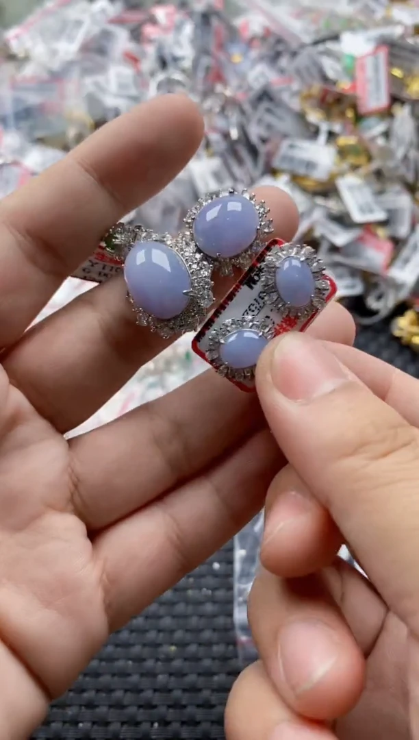 翡翠戒指银S925镶嵌7777---7