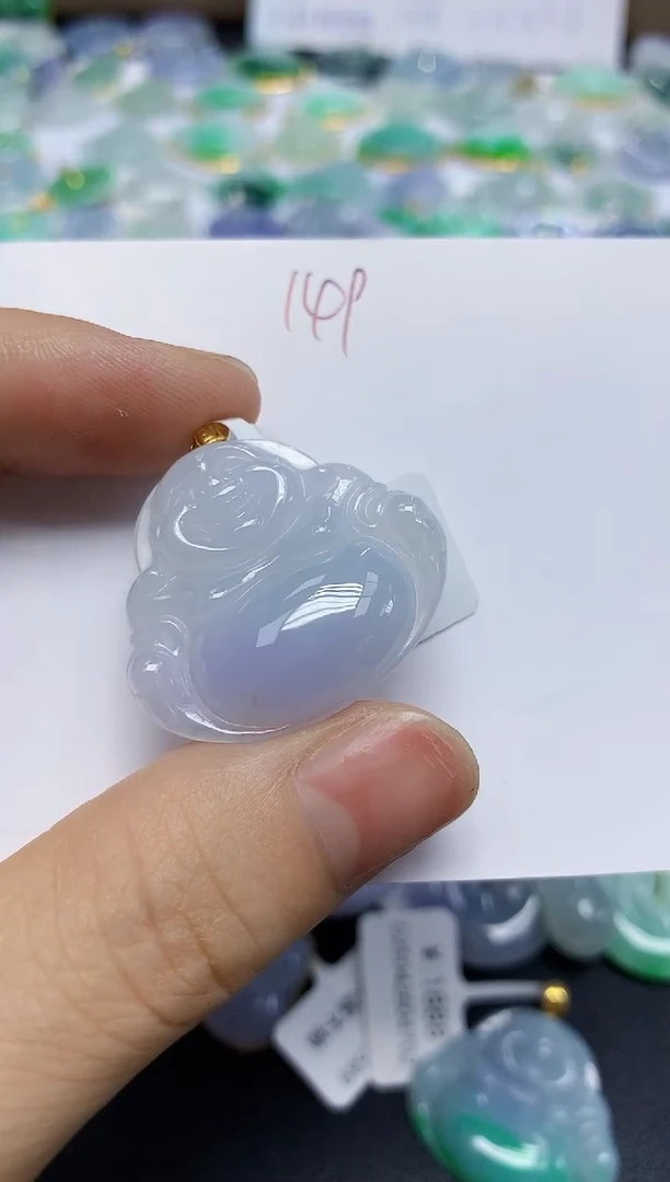翡翠18K金镶嵌颈饰天然缅甸翡翠A货