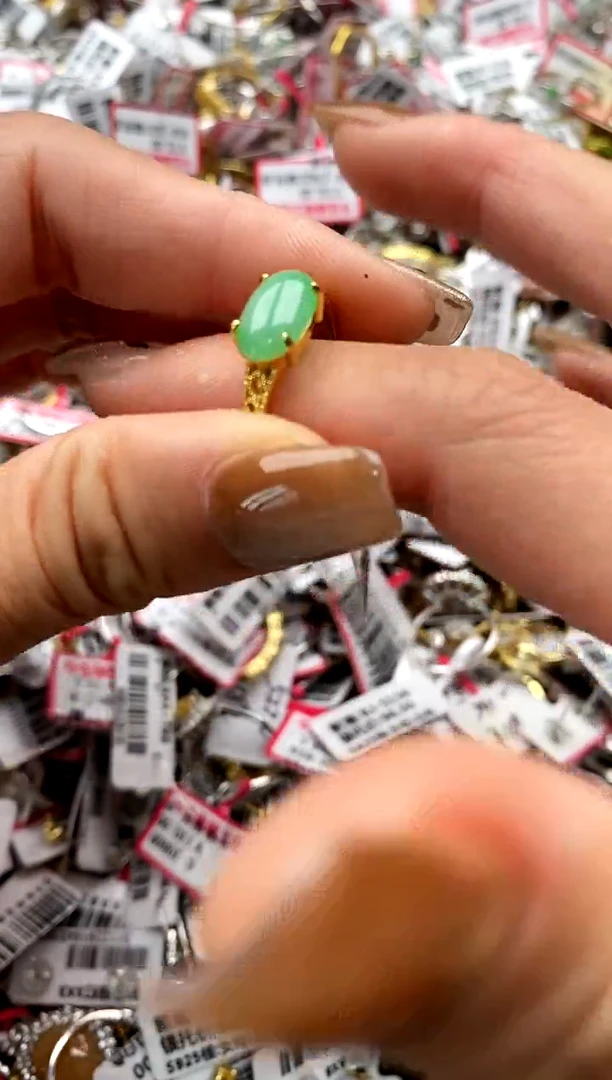 【闪购商品】翡翠戒指银S925镶嵌66666666      5