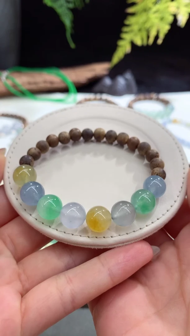 散珠翡翠手串卡10-10.4