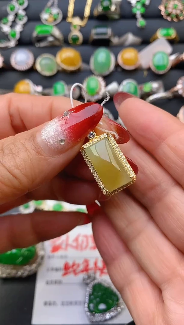 【闪购商品】翡翠戒指银S925镶嵌天然A货翡翠1