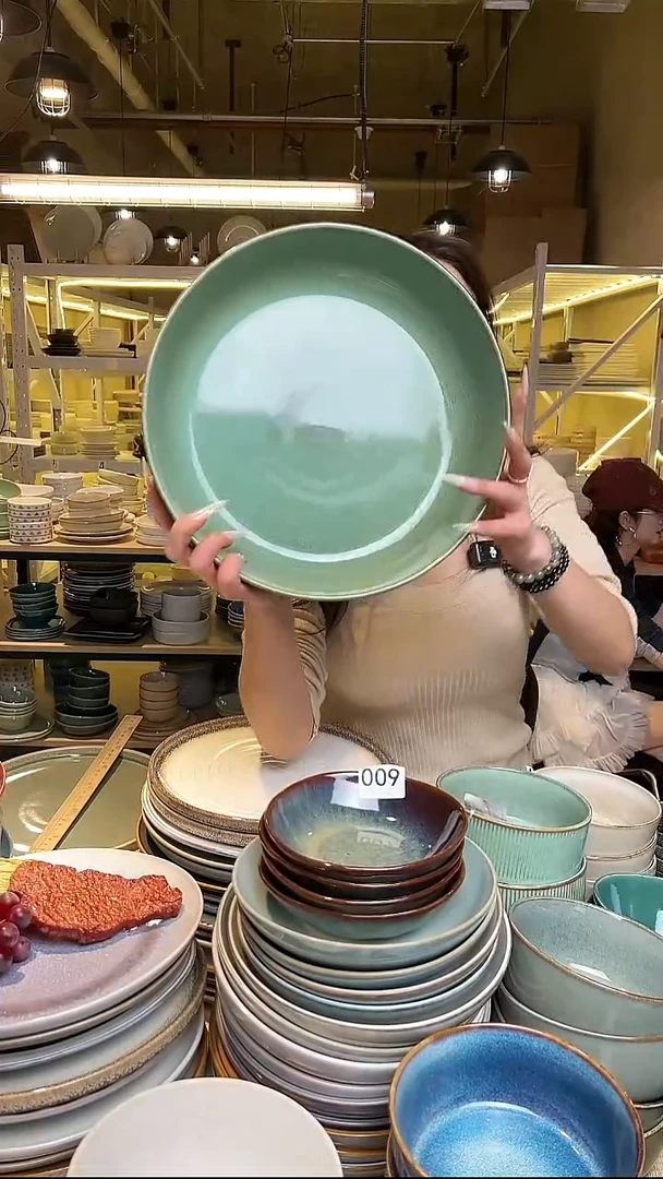 瓷341外贸尾货高温釉下彩陶瓷餐具默认微瑕