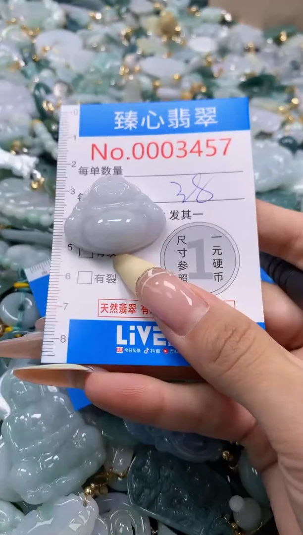 翡翠未镶嵌颈饰含绳0003457