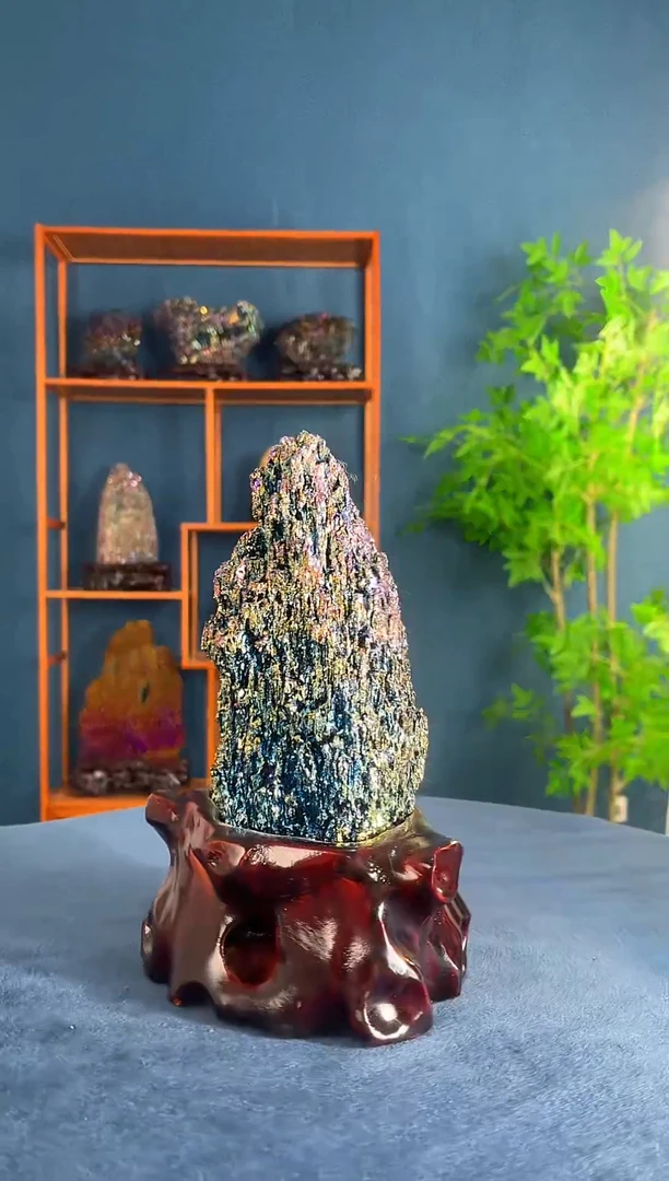 石材矿物晶体摆件新中式