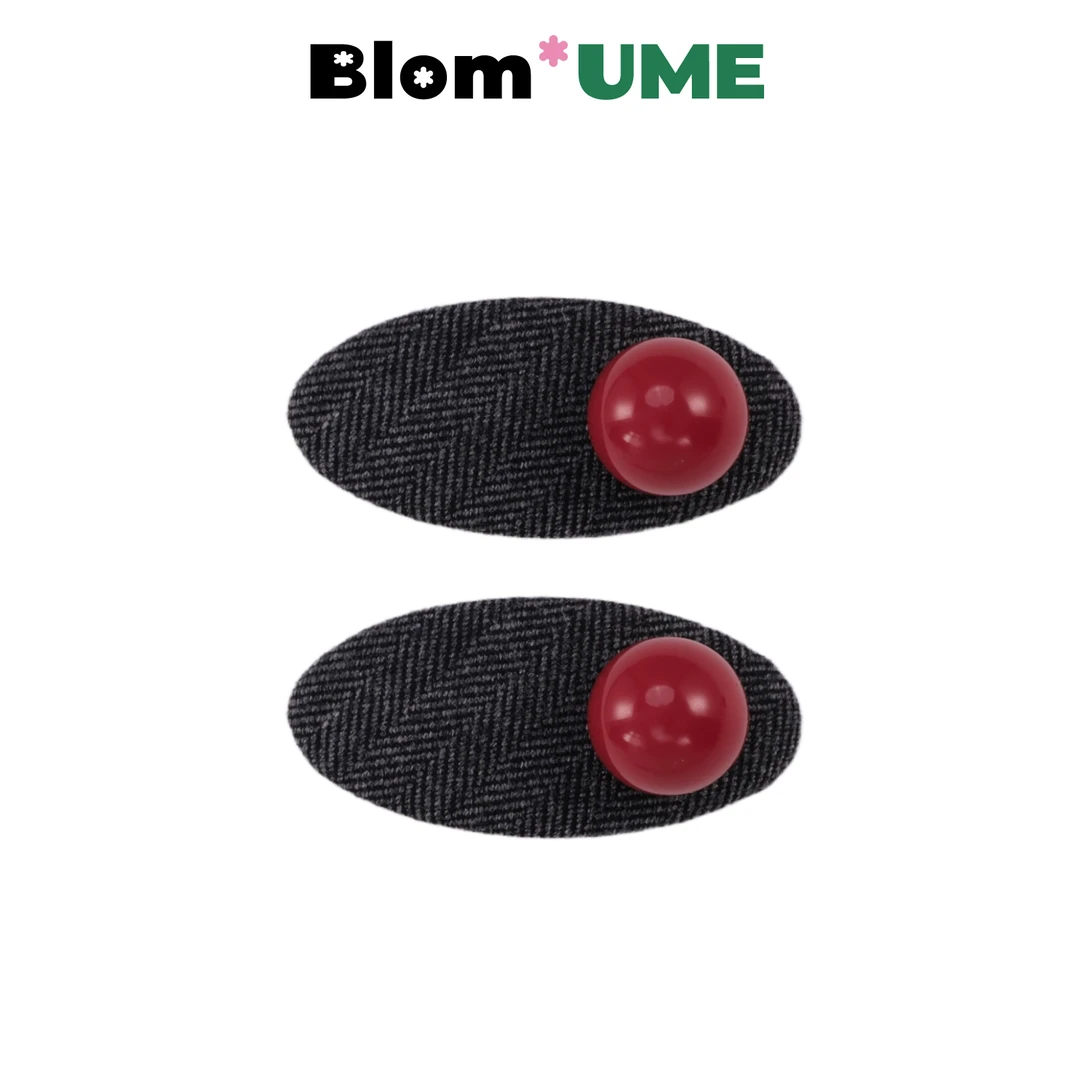 BlomUME韩式新款红色珠珠布艺高级质感发夹鸭嘴夹百搭碎发夹边夹