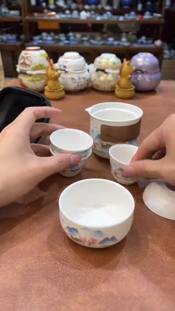 真的很便宜会开片的旅行茶具