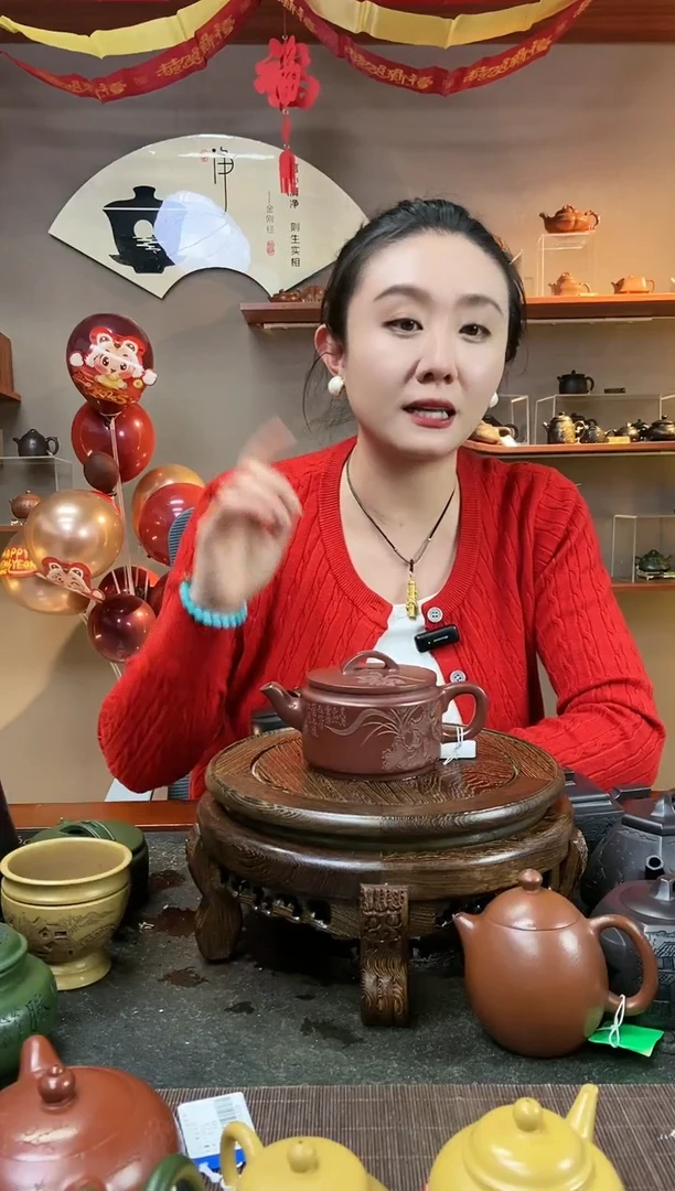 【闪购商品】紫砂茶壶清趣大口汉瓦 龙血砂