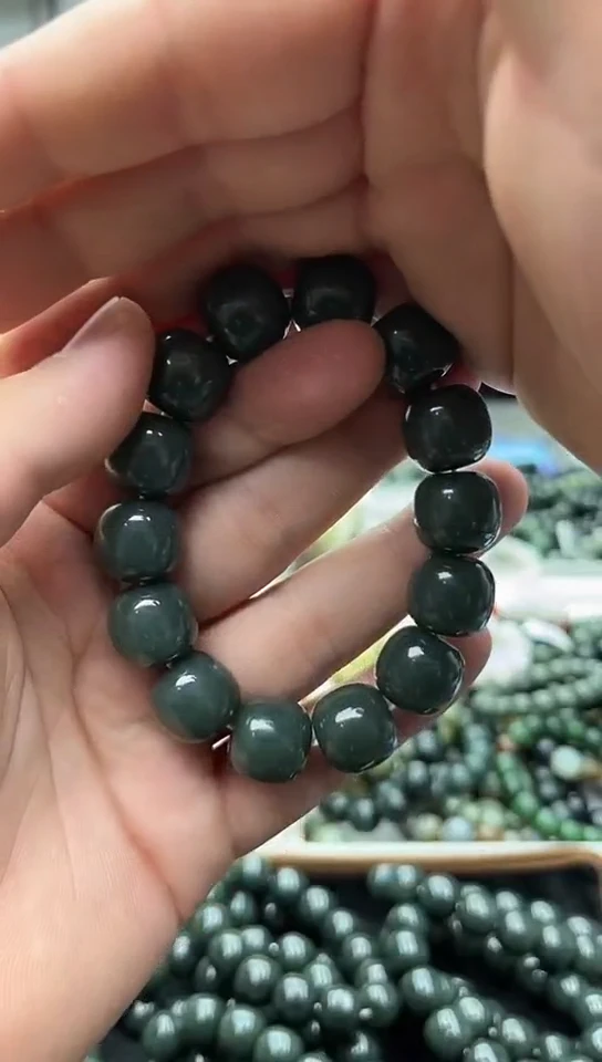 手串未镶嵌和田玉纯天然新疆且末瓷蓝16