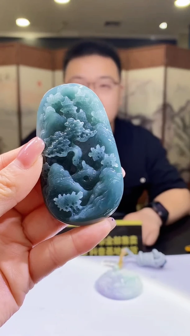 定制翡翠未镶嵌38/0620/W/发其一件/山水