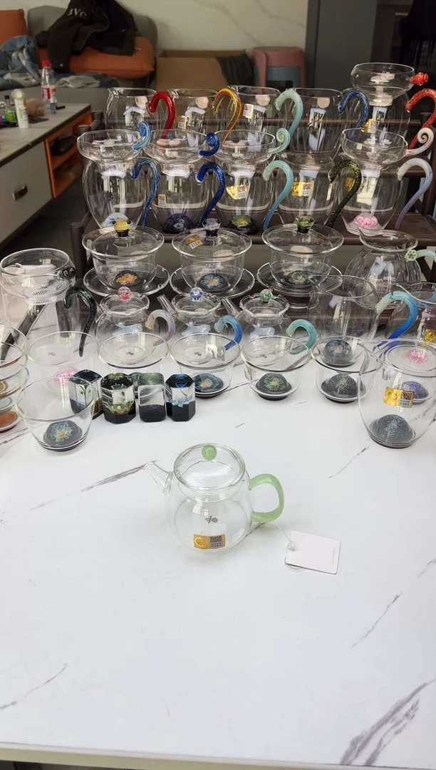 手工艺品玻璃禾器言卿壶浅玉色