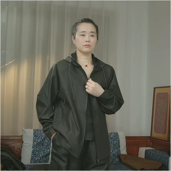 品叔&高定·桑蚕丝莨绸香云纱简约设计冲锋衣
