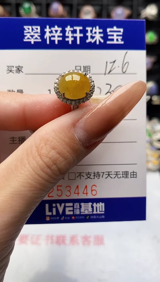 银S925镶嵌戒指翡翠3446