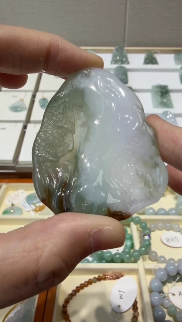 未镶嵌挂件翡翠A货翡翠多样性孤品国雕谢林工