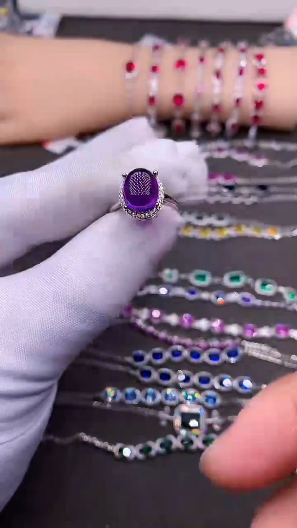 【闪购商品】紫晶戒指银S925镶嵌......