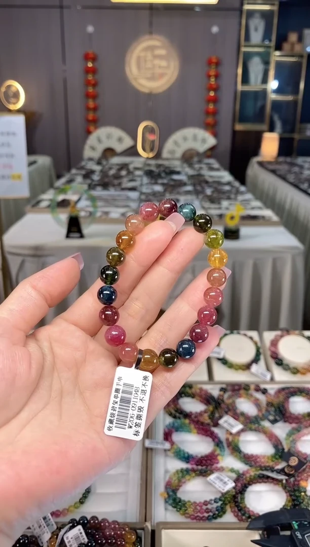 未镶嵌老矿碧玺单圈手串9mm+碧玺hon多样性发一条