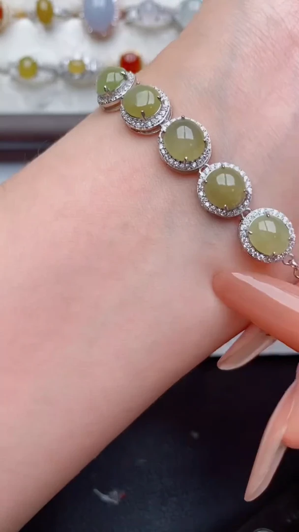 银S925镶嵌戒指翡翠...