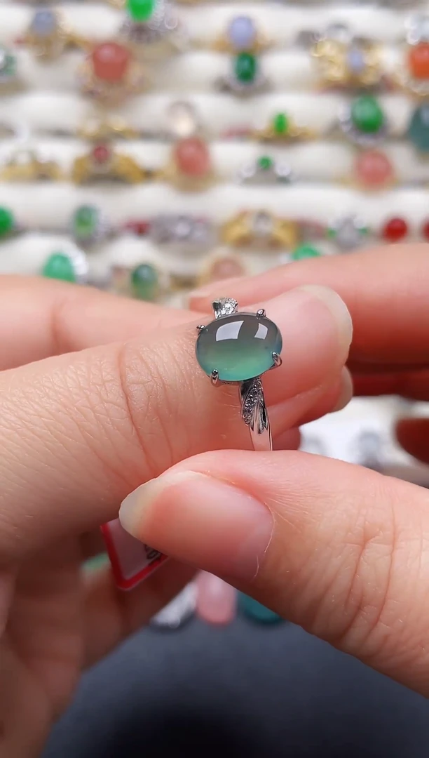 银S925镶嵌戒指翡翠13