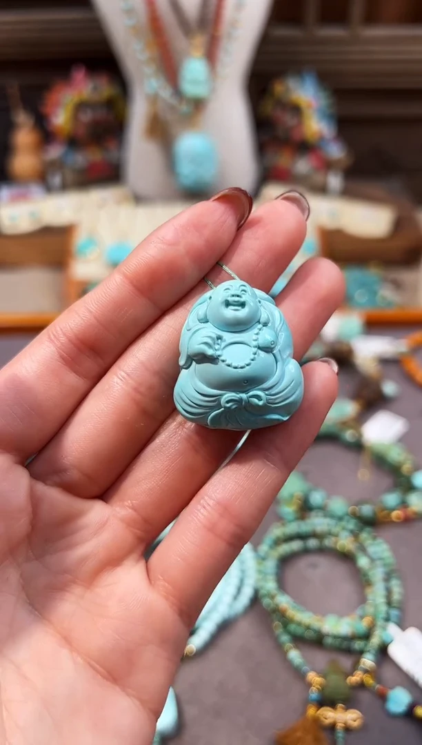 未镶嵌绿松石配饰弥勒佛