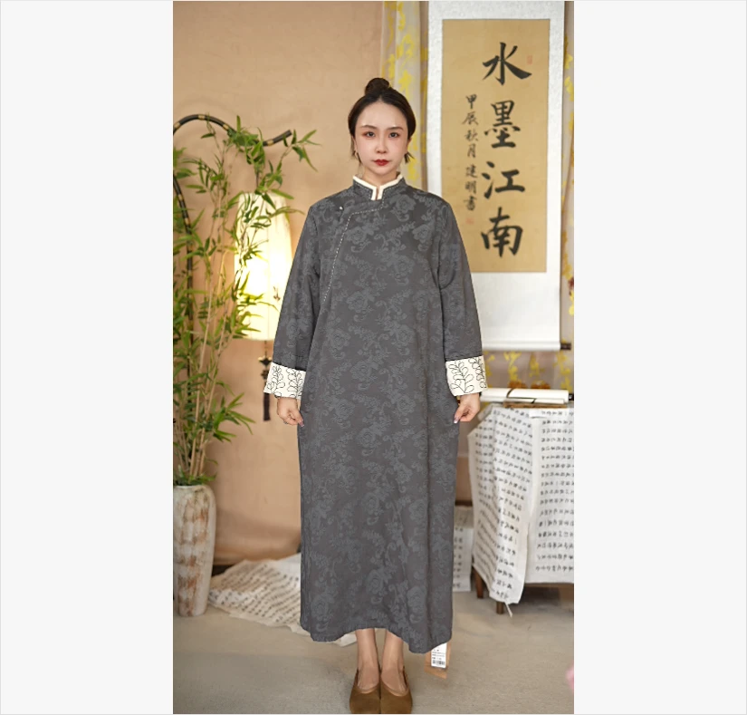 水墨江南-古云提花旗袍21212