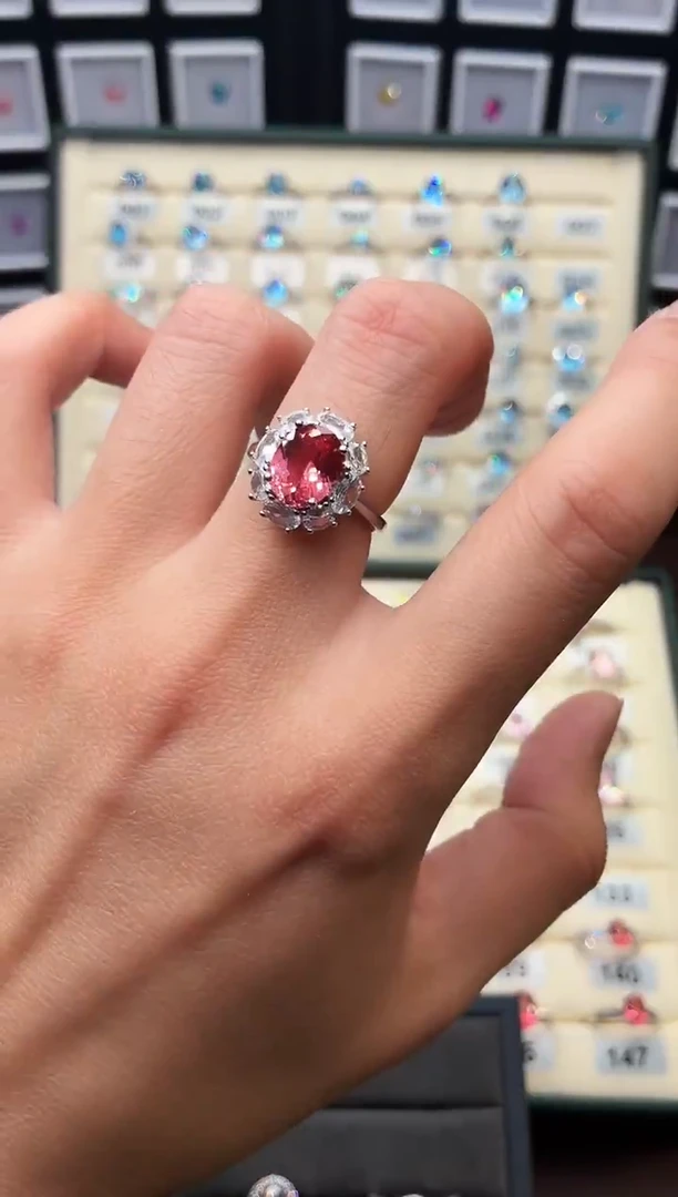 羽毛925银轻奢火炼花色女神戒