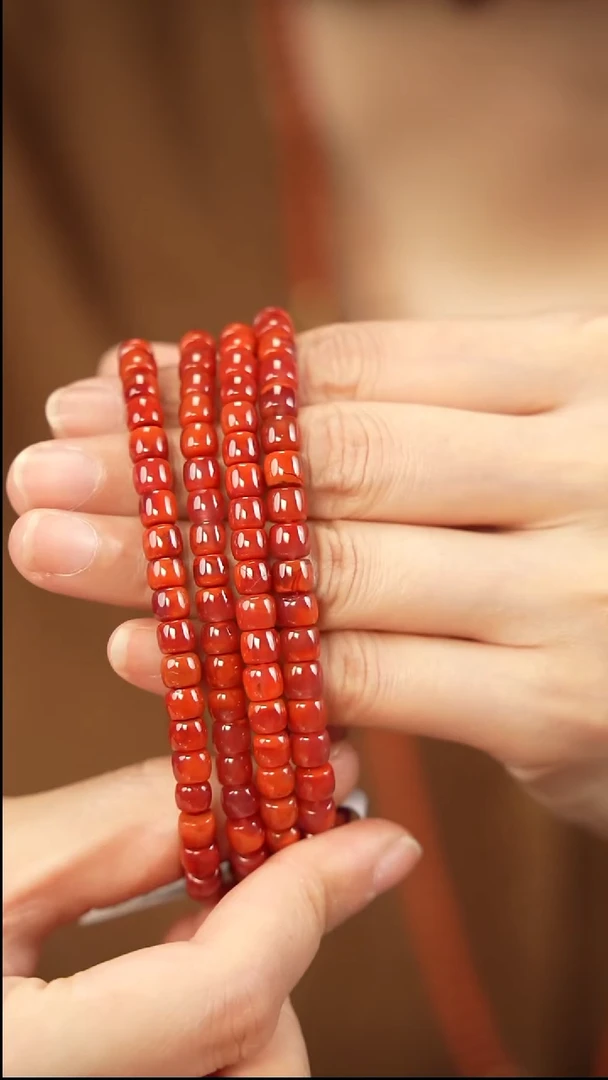 未镶嵌手链南红玛瑙冰飘直切单圈-169多样性随机发一串