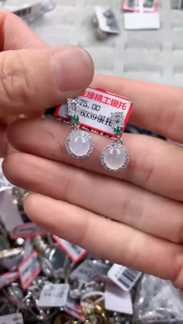 银S925镶嵌戒指翡翠666   6