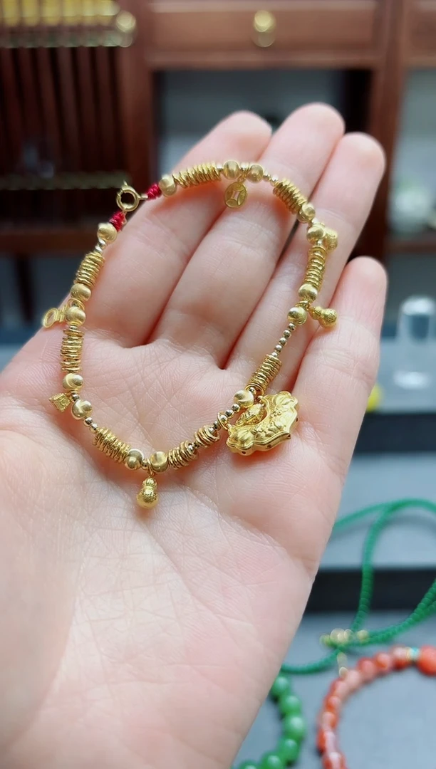 18K金手链18K金如意锁手绳ZX