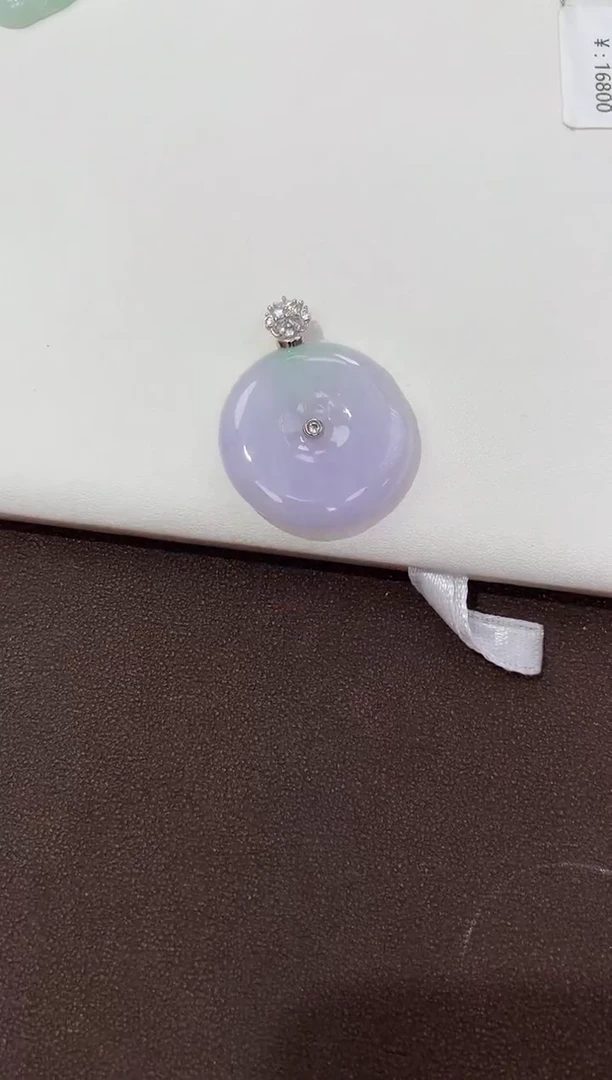 翡翠银S925镶嵌颈饰天然缅甸a货翡翠淡紫