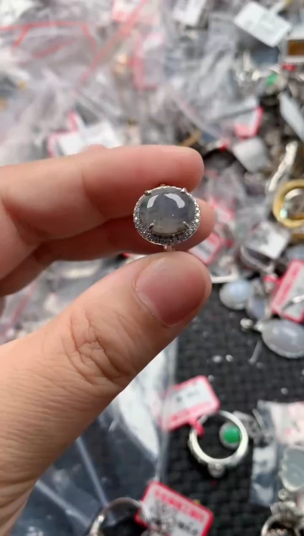 银S925镶嵌戒指翡翠1010   4