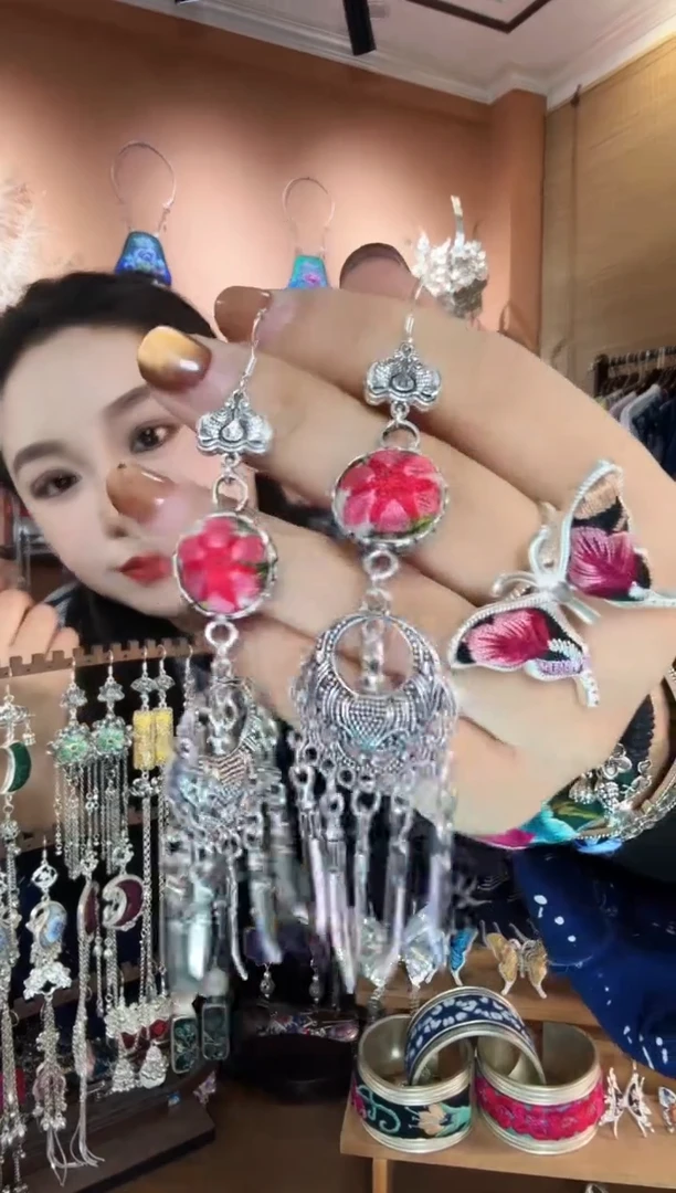 刺绣纯手工民族风耳环