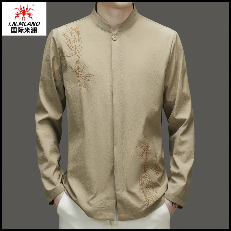 【中式防晒衣夹克】微皱男士夏季外套男中式休闲钓鱼户外薄款唐装