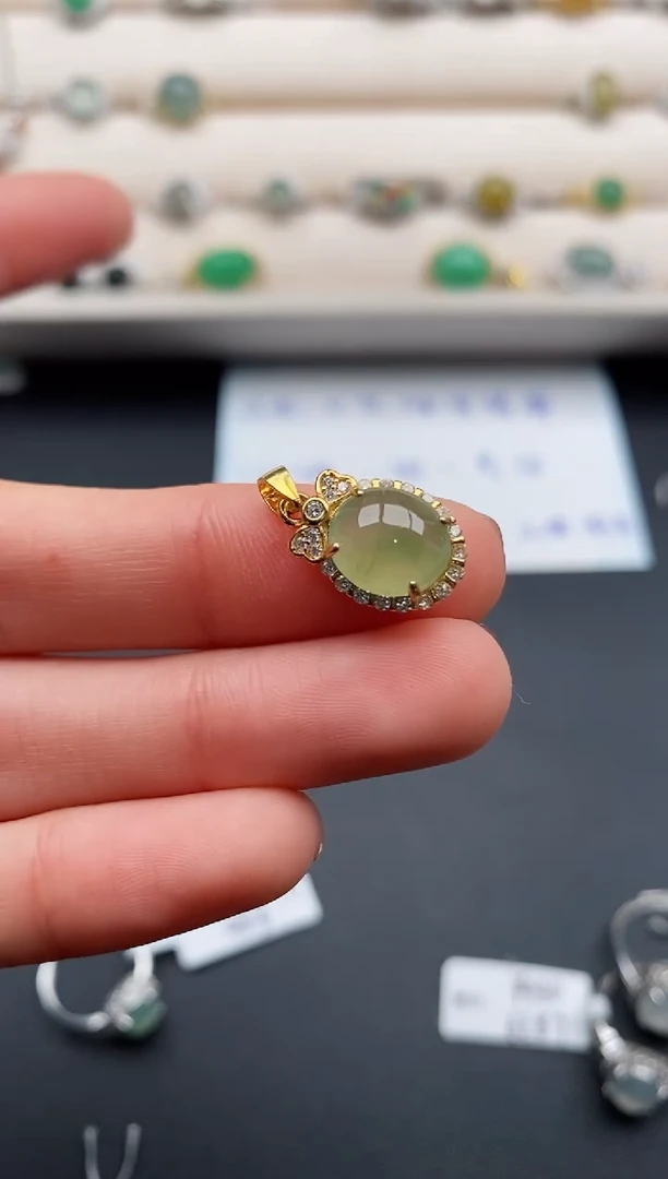 银S925镶嵌戒指翡翠3333333+5