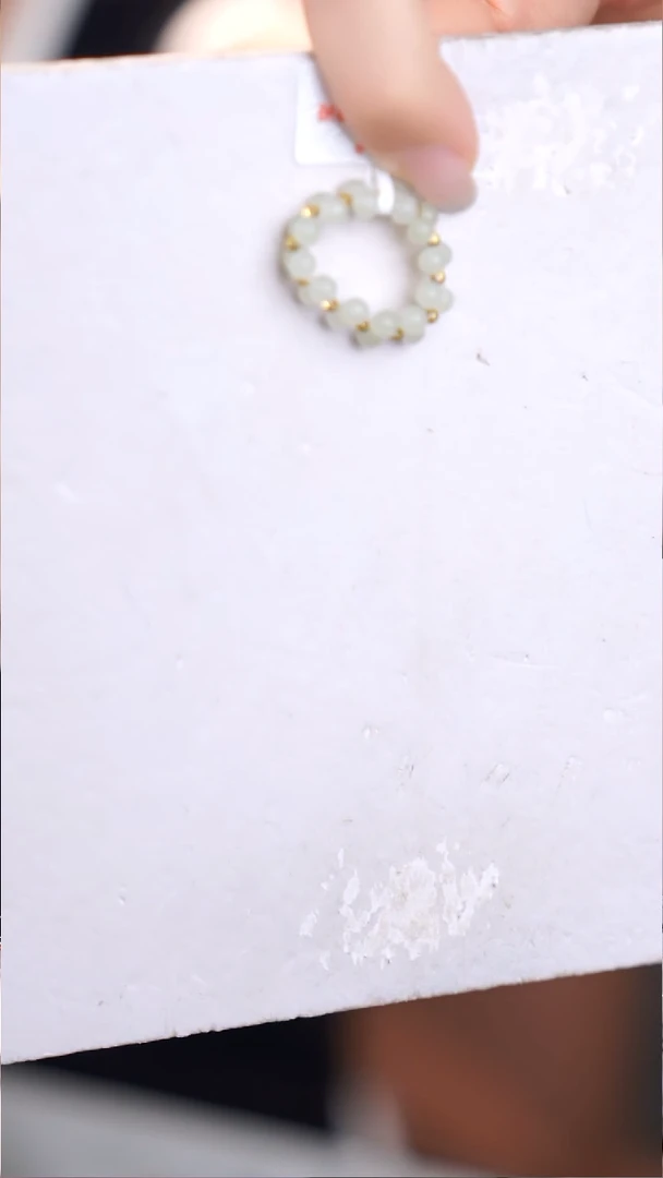 18K金镶嵌戒指和田玉@@@