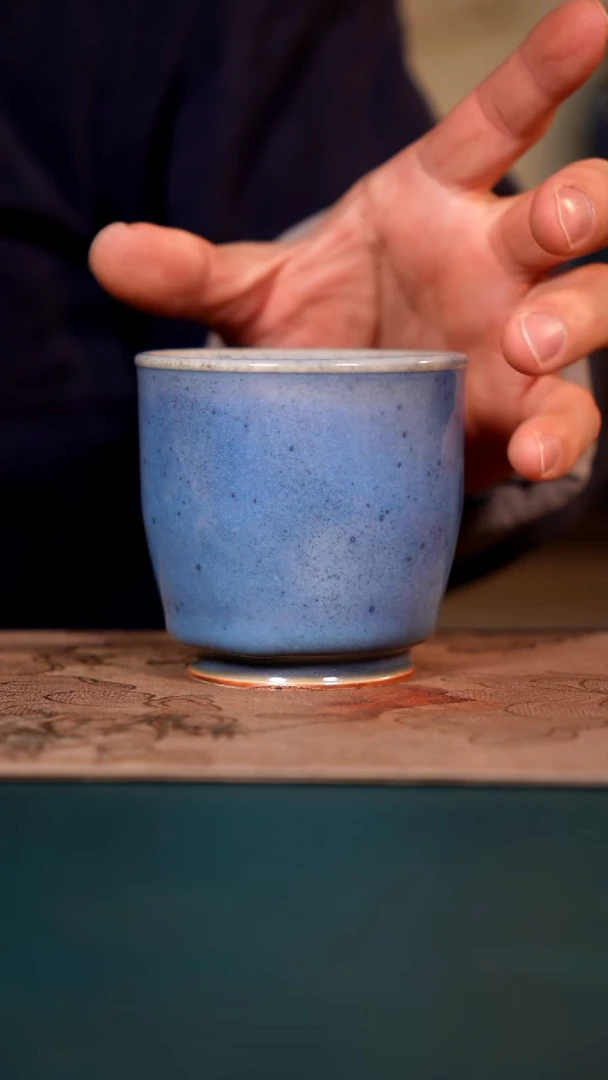 摆件陶钧窑炭烧主人杯