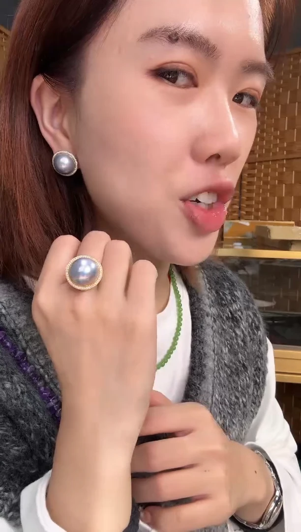 【闪购商品】拼合珍珠（马贝珠）耳饰未镶嵌一套