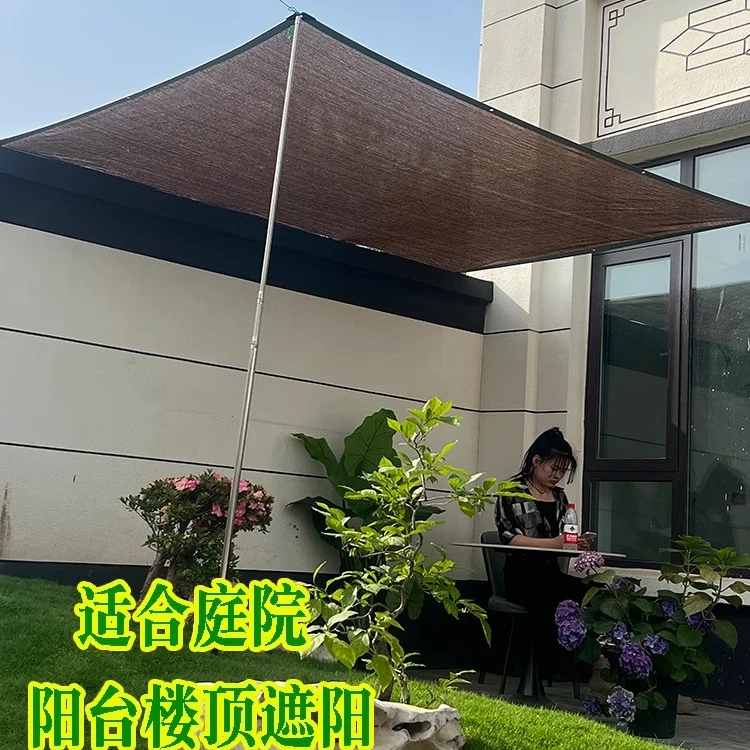咖啡色遮光网防晒网遮阳网防晒布户外隔热网抗防老化太阳网加密厚