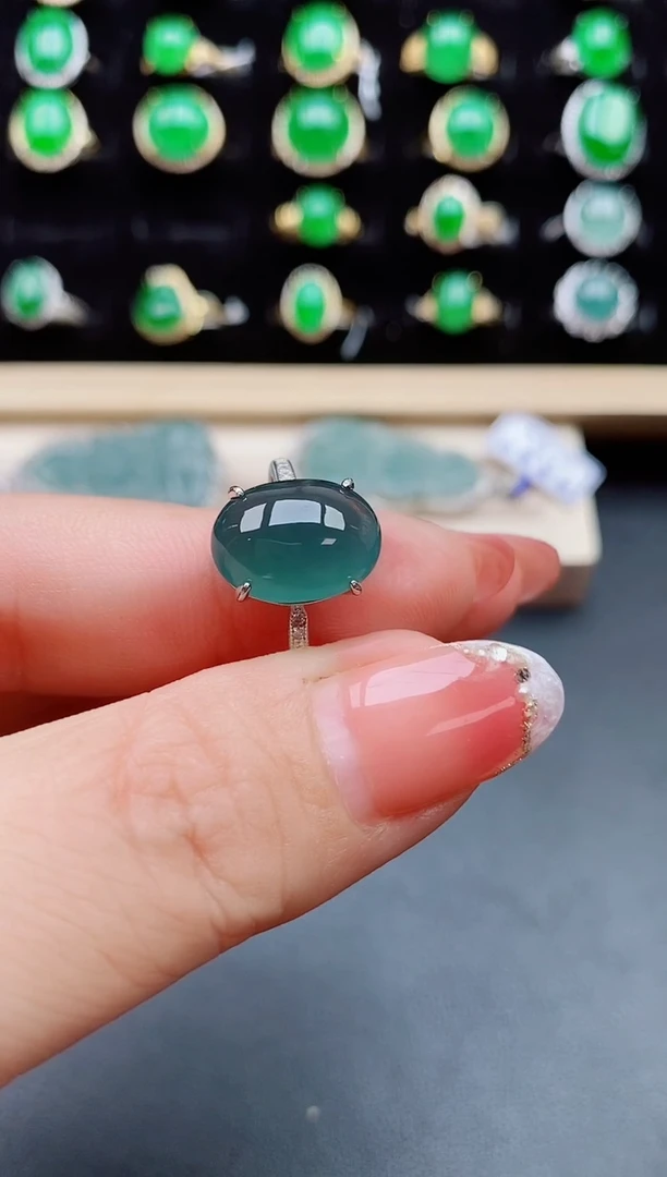 【闪购商品】翡翠戒指银S925镶嵌50800