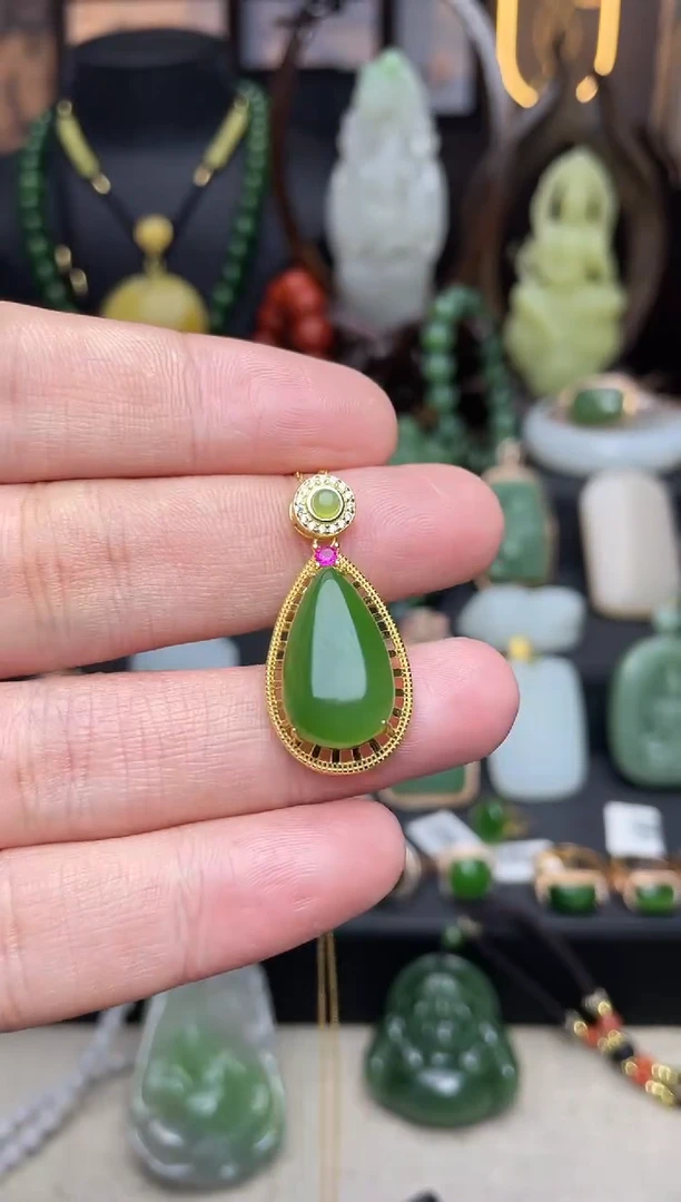 【闪购商品】和田玉颈饰银S925镶嵌精品吊坠