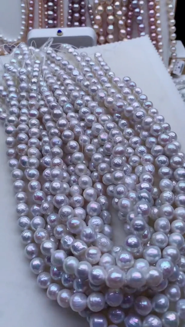 淡水珍珠银S925镶嵌项链多样性发其一，非无暇