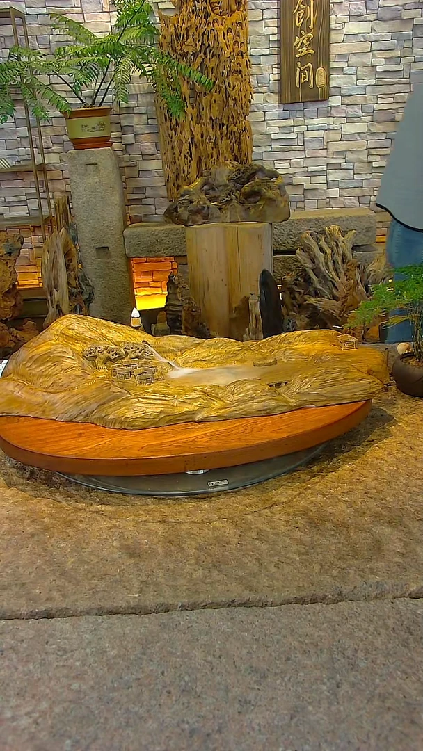 木金丝楠木山水摆件