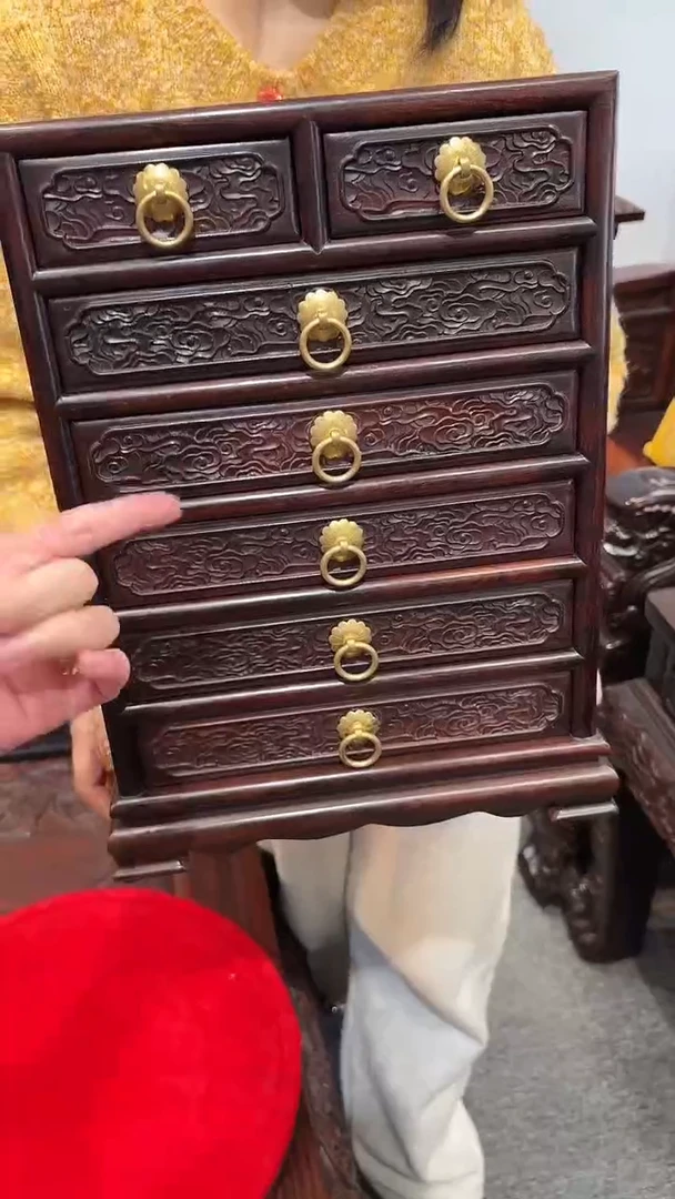 红酸枝木类酸枝--深雕七斗柜