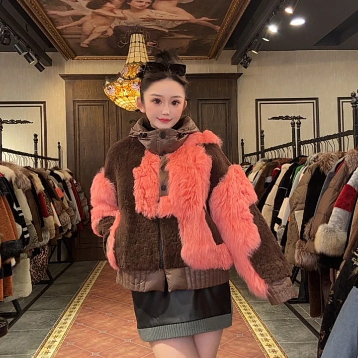 【DCP•Flagship store】83588-E 2025新款时尚鹅绒皮毛一体外套