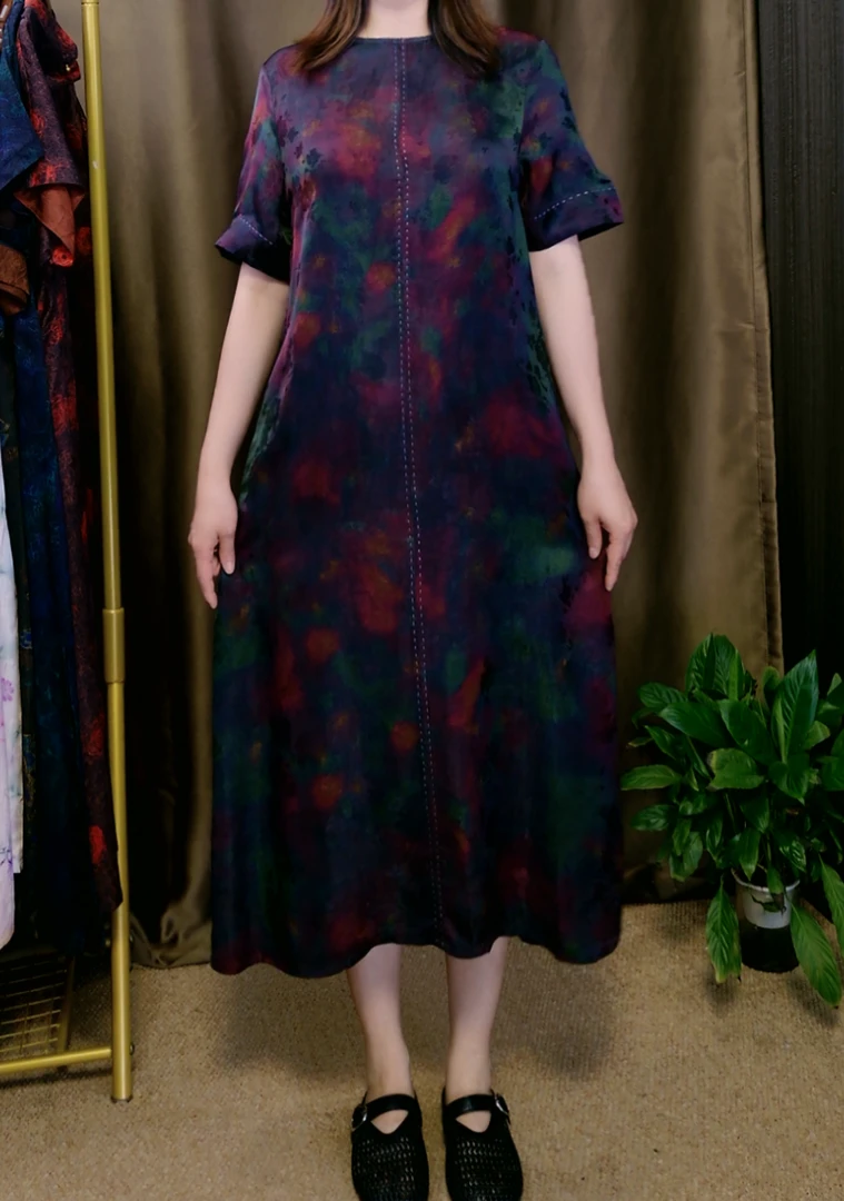 【姹紫嫣红】常规圆领新中式连衣裙网红国风连衣裙2025新款爆款