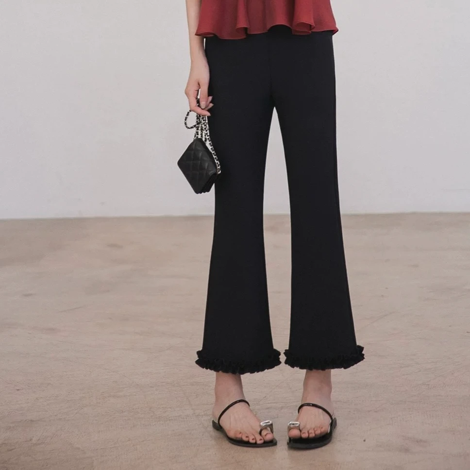 【新款 婷哥定制 盛夏显瘦】夏季新款大码高腰八分裤休闲裤TGW41621