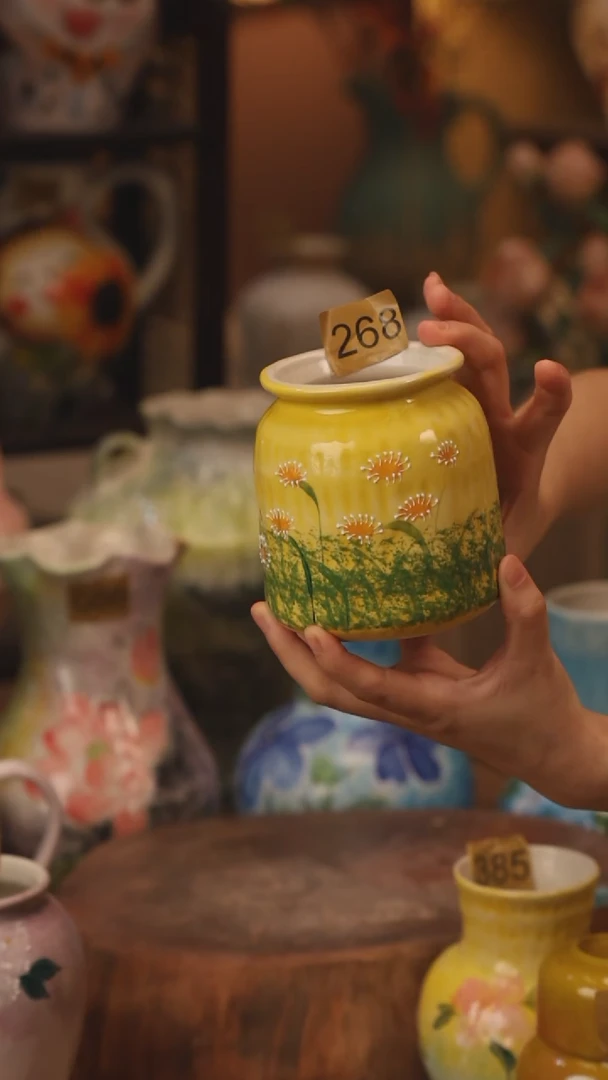 陶瓷268景德镇设计师手作花器摆件侘寂风