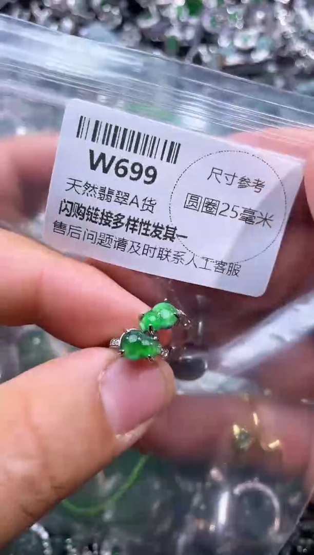 【闪购商品】翡翠颈饰未镶嵌W699耳扣