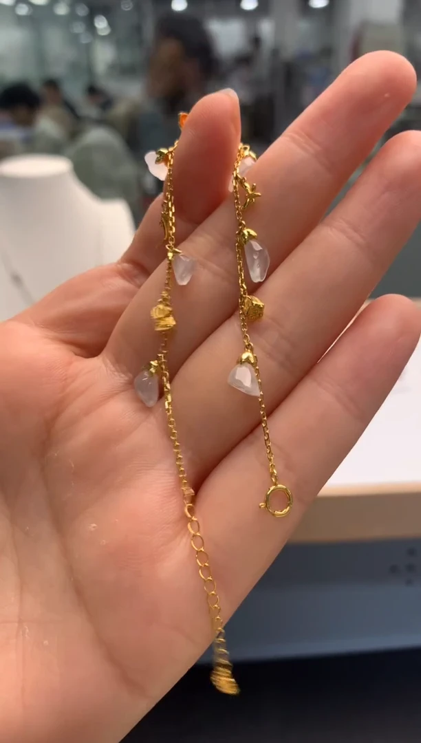 【闪购商品】翡翠颈饰18K金镶嵌翡翠手链|不退不换